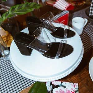 Who What Wear - Rumor Translucent Heeled Slide Sandals